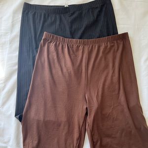 2X Black and Brown Biker Shorts